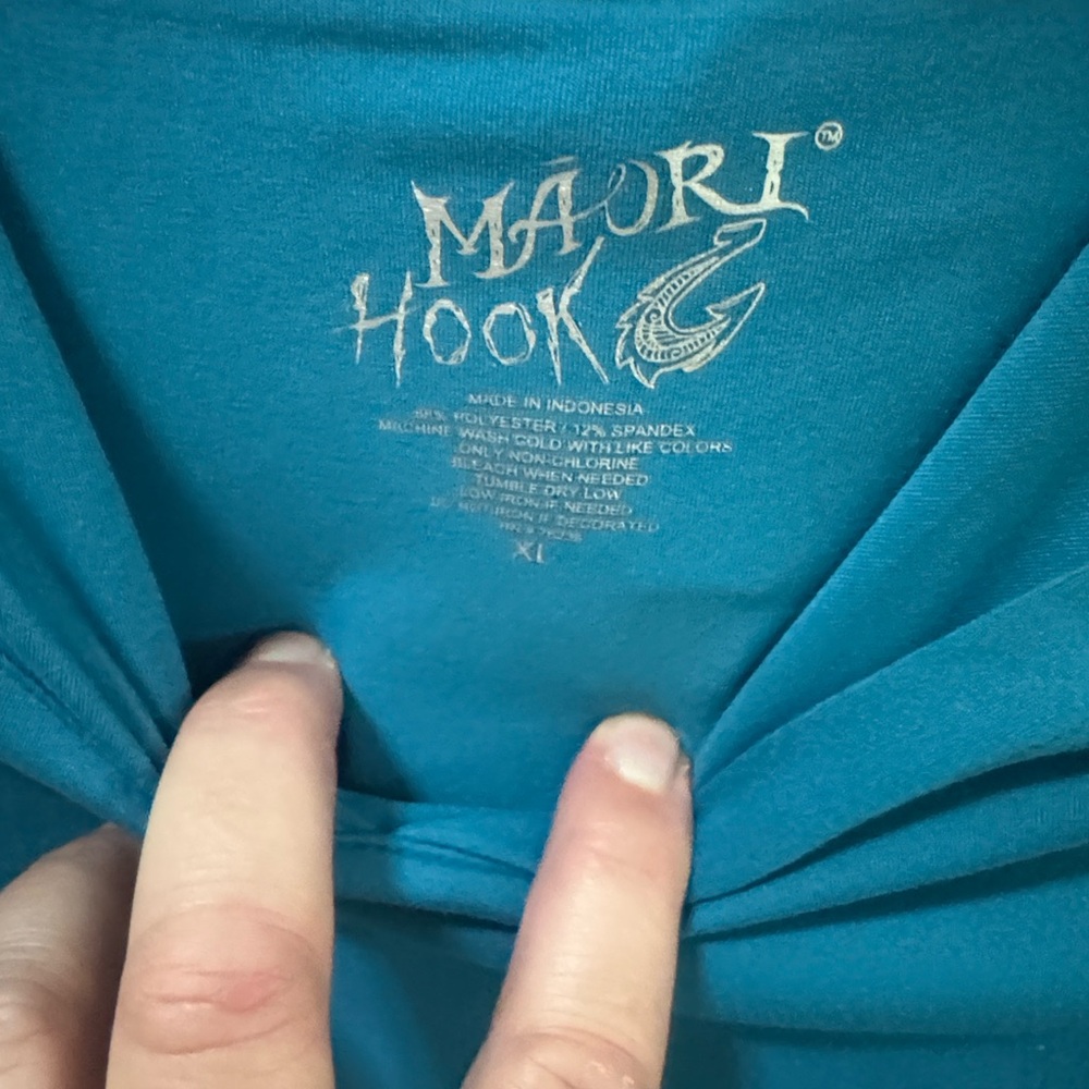 Teal Hooded Shirt with Logo - Picture 2 of 4